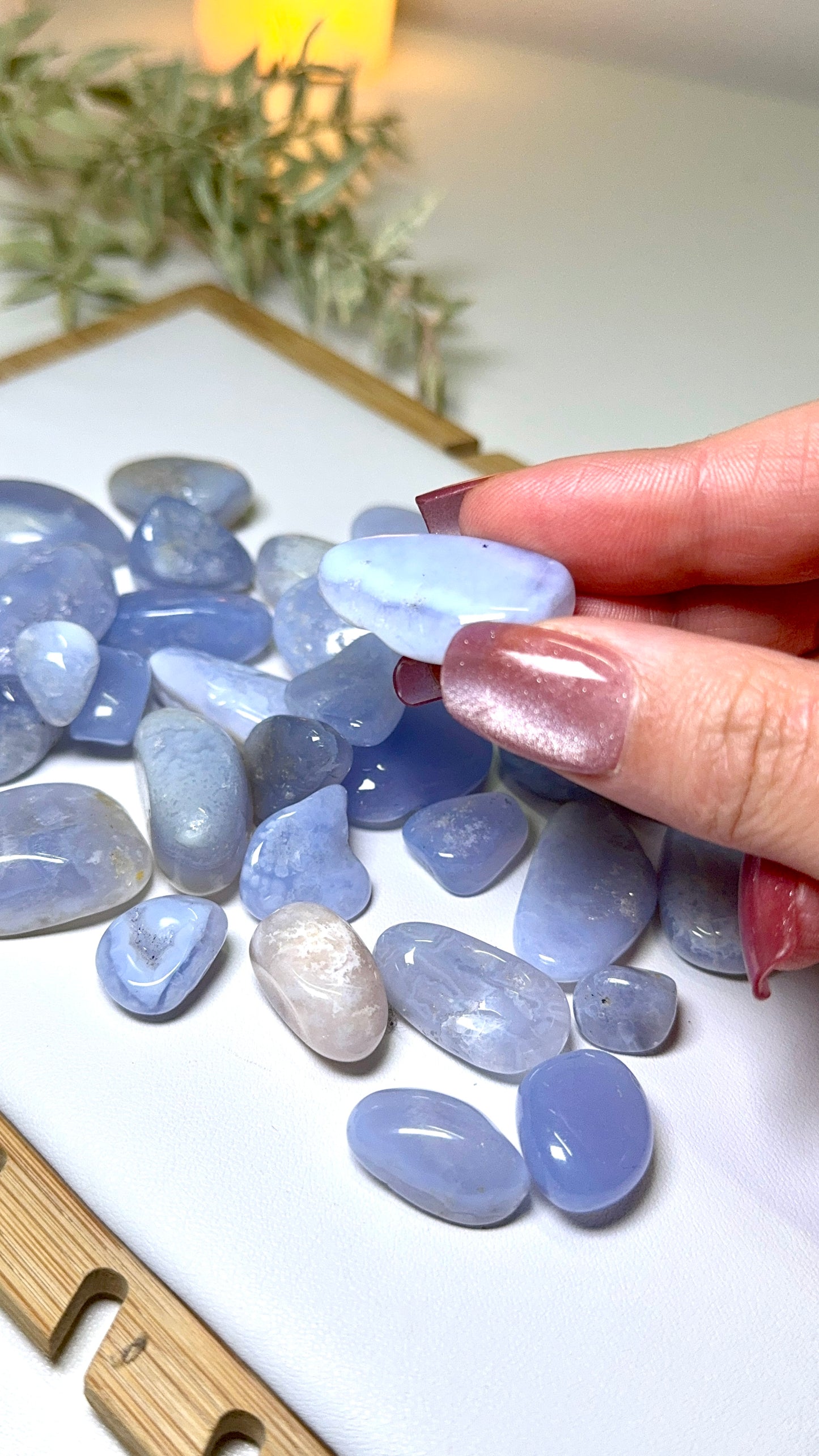 Blue Lace Agate tumbles