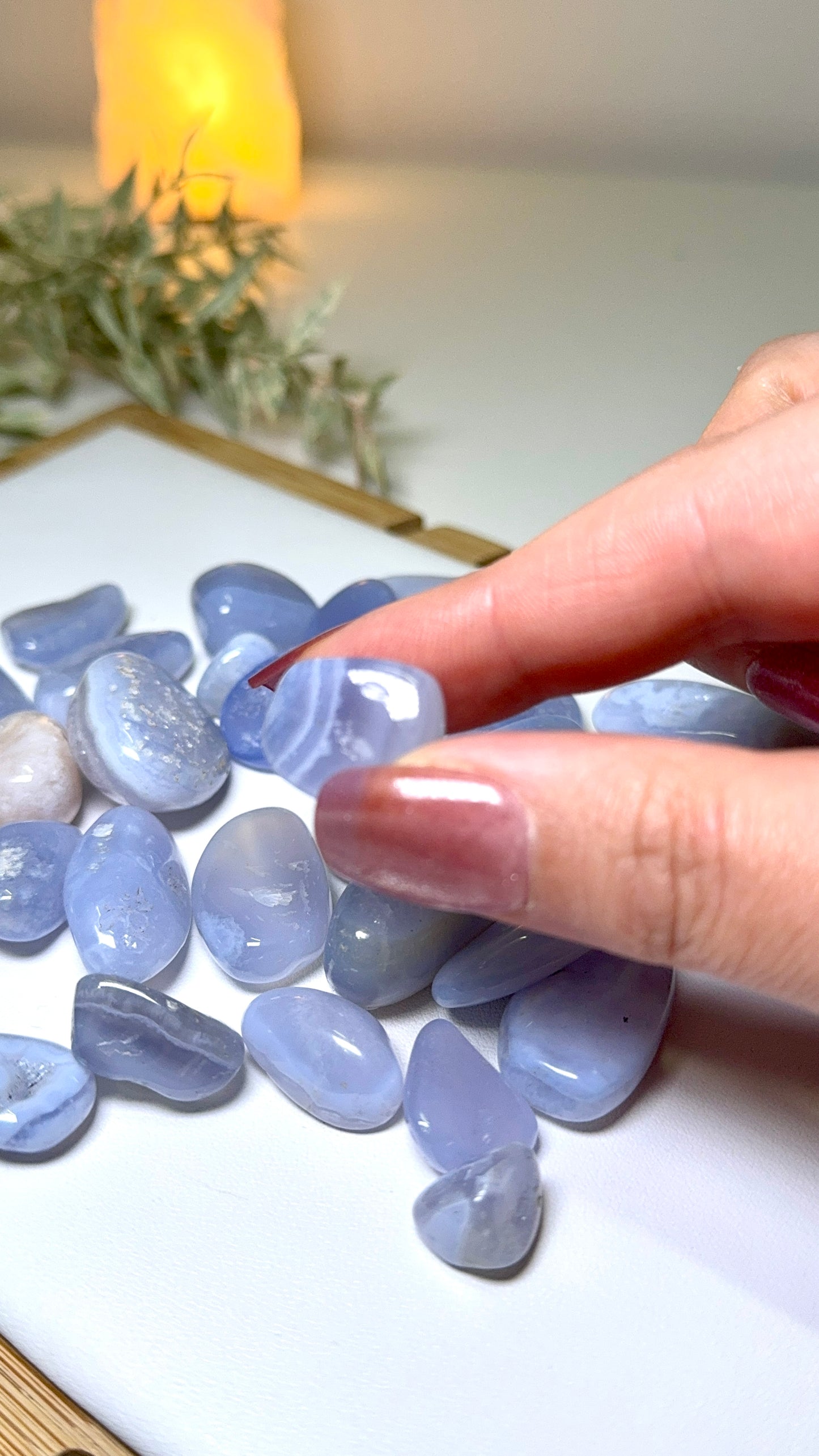 Blue Lace Agate tumbles