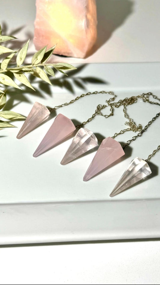 Rose Quartz Crystal Pendulum