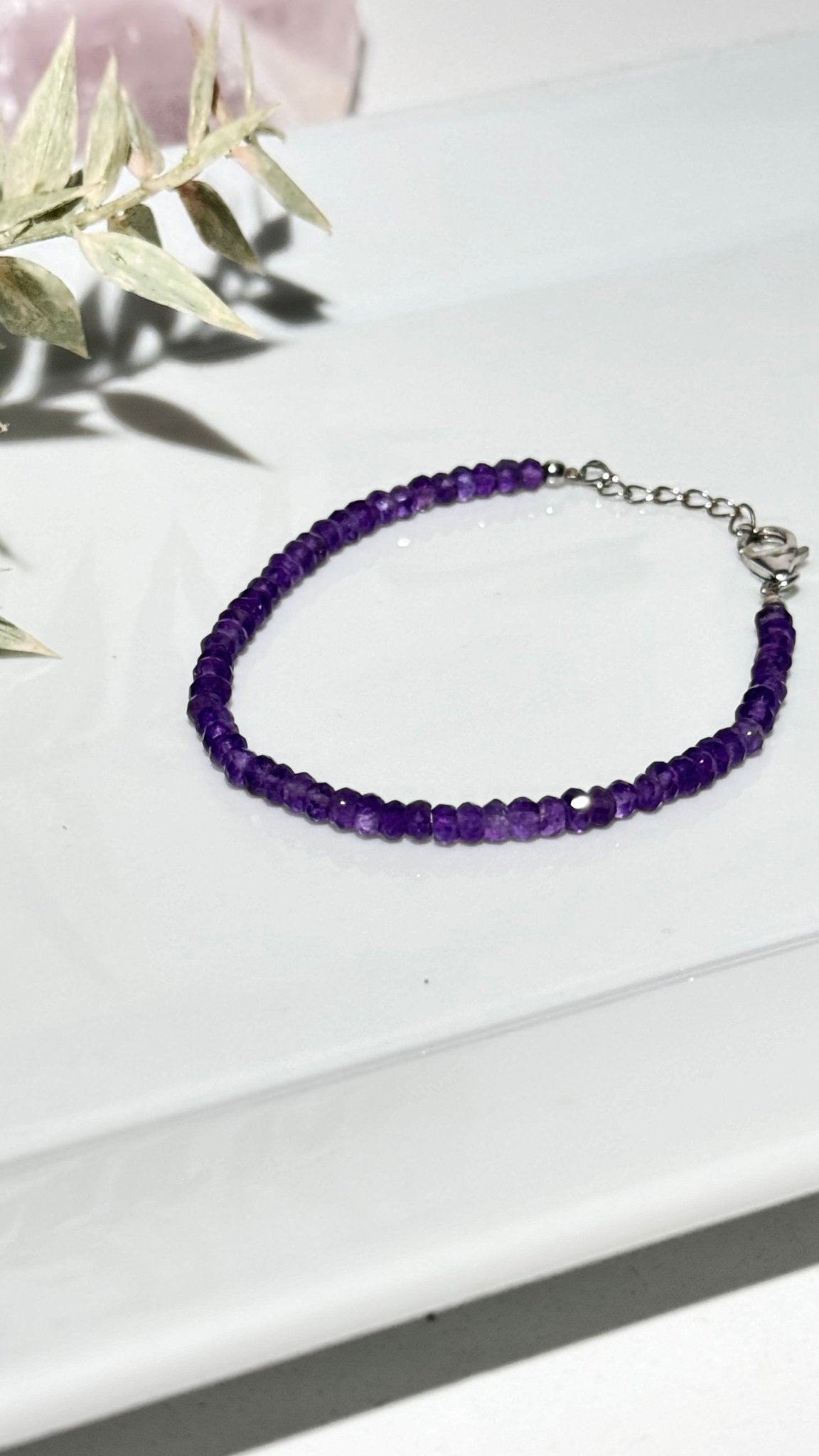 Amethyst bracelet silver - The Crystal Therapy