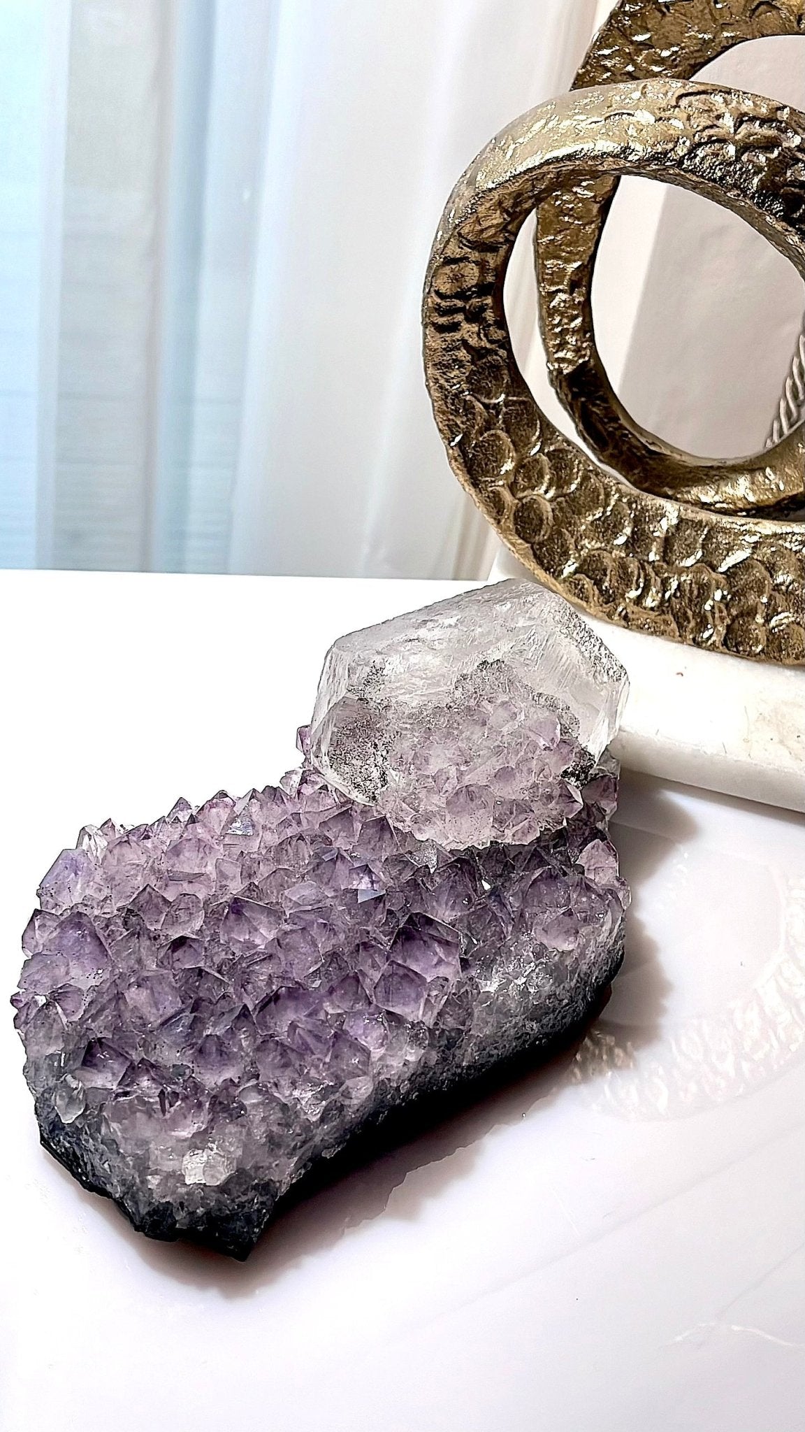 Amethyst with Optical Calcite - The Crystal Therapy