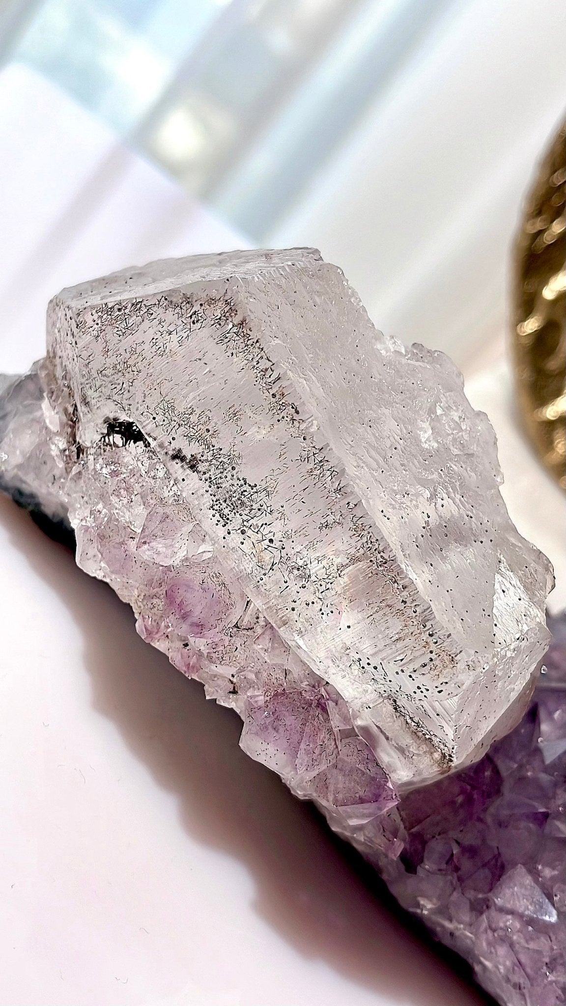 Amethyst with Optical Calcite - The Crystal Therapy