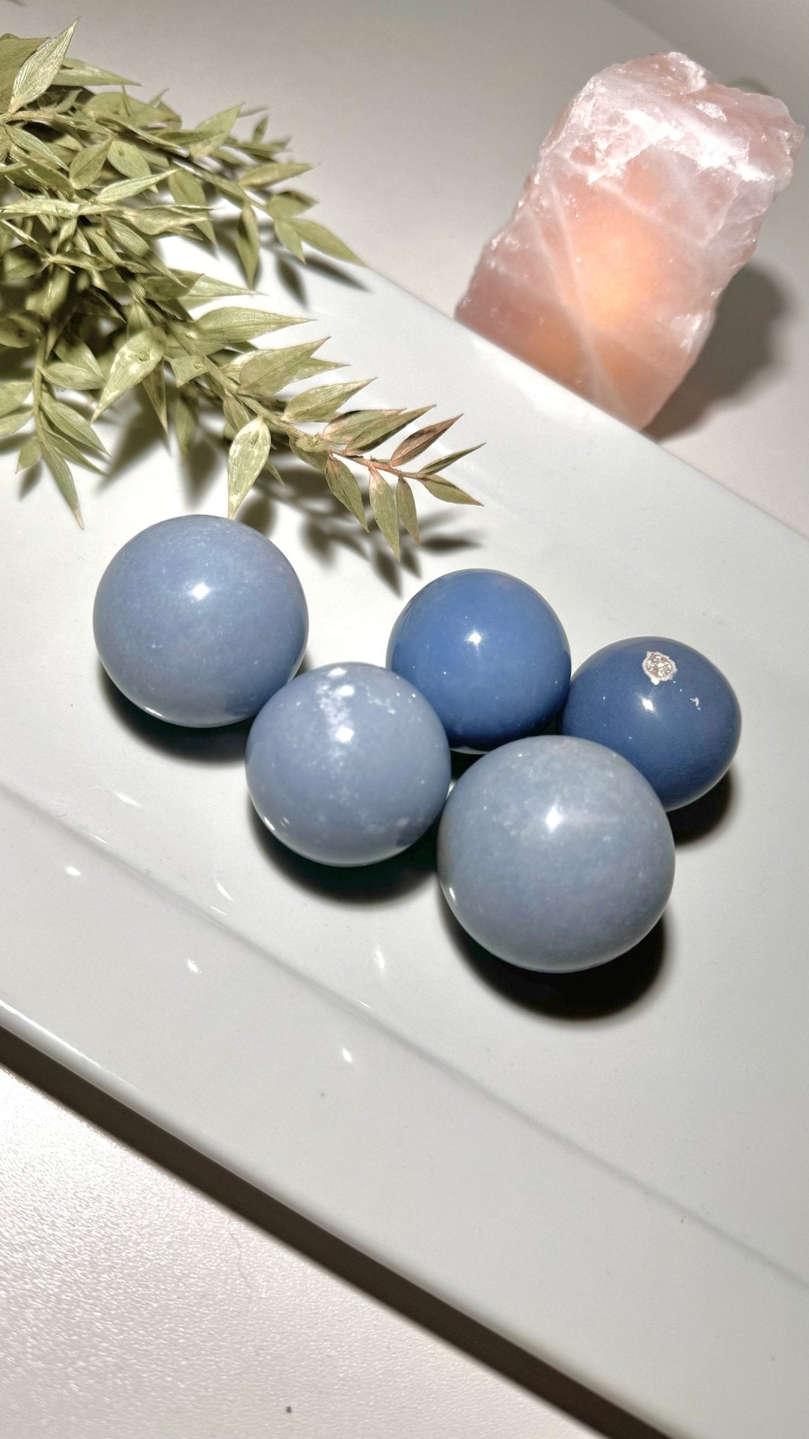 Angelite mini spheres - The Crystal Therapy