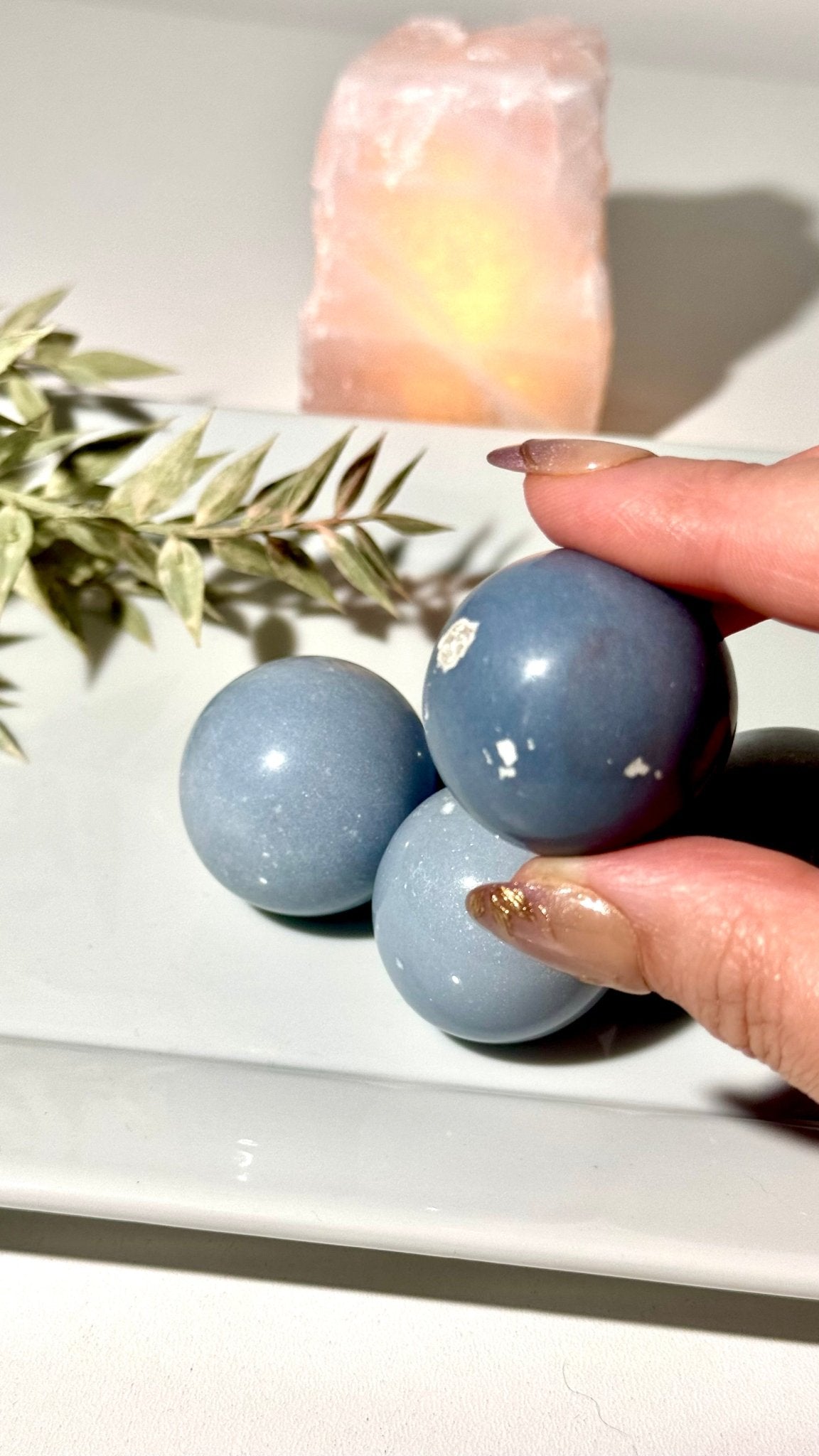 Angelite mini spheres - The Crystal Therapy