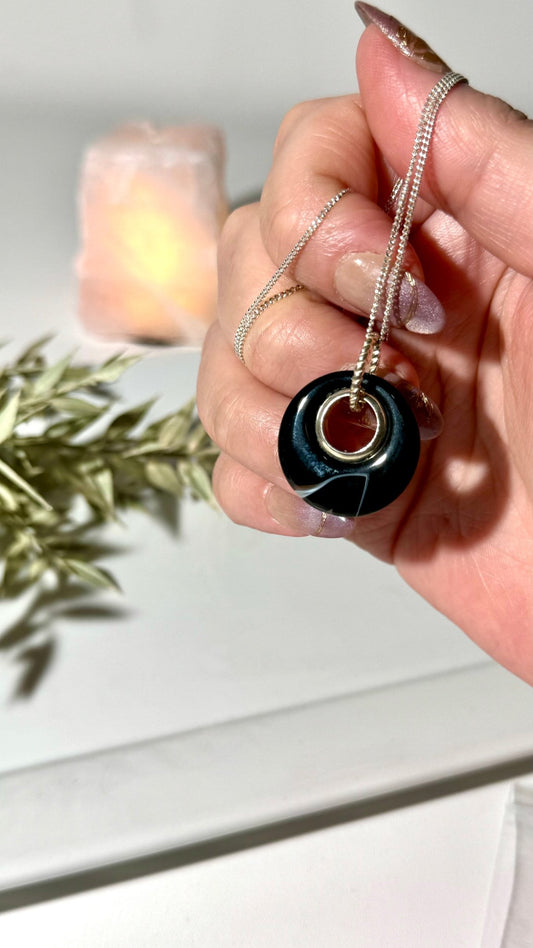 Black Onyx pendant (Code S) - The Crystal Therapy