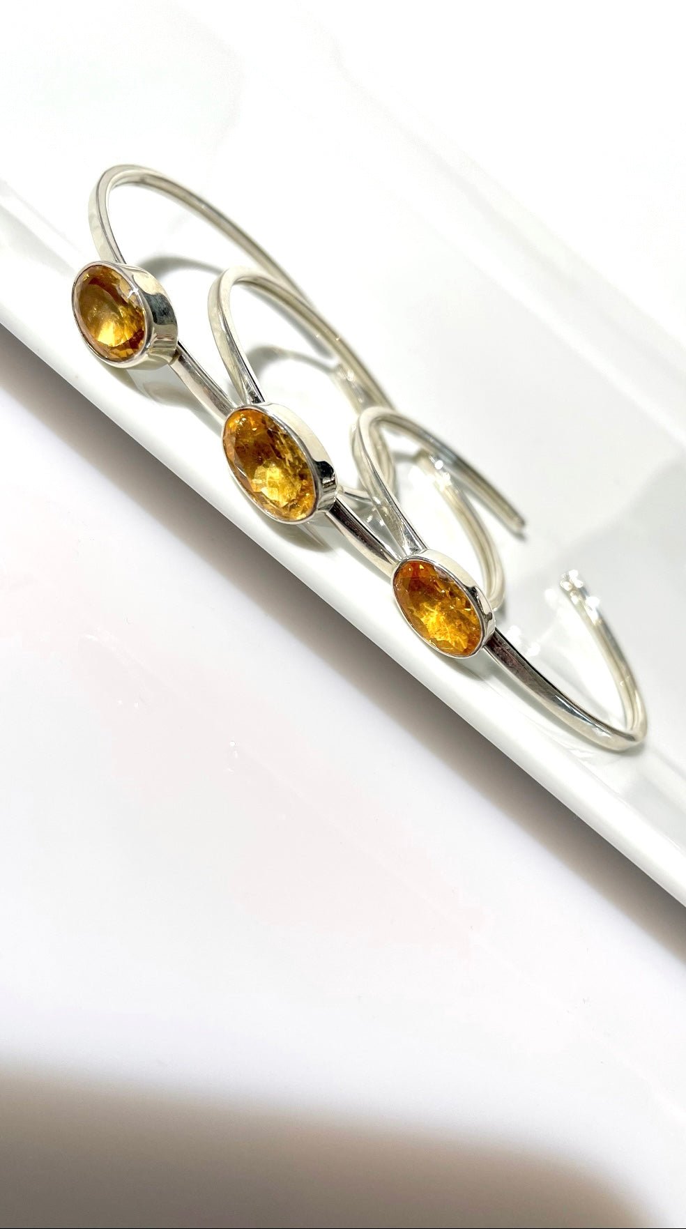 Citrine cuff bracelets .925 - The Crystal Therapy