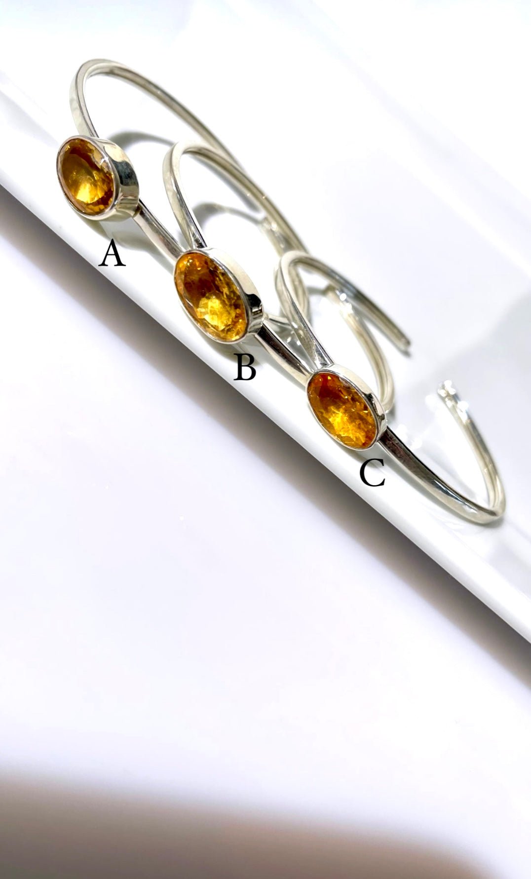 Citrine cuff bracelets .925 - The Crystal Therapy