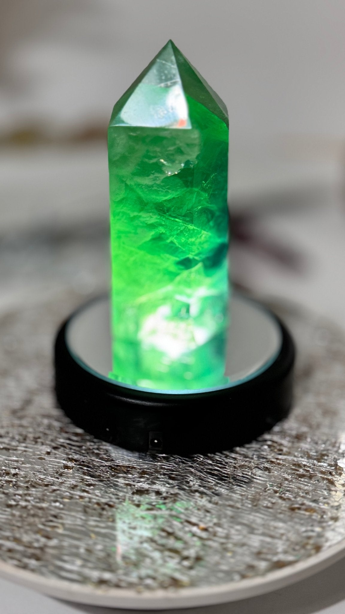 Green Fluorite tower - The Crystal Therapy