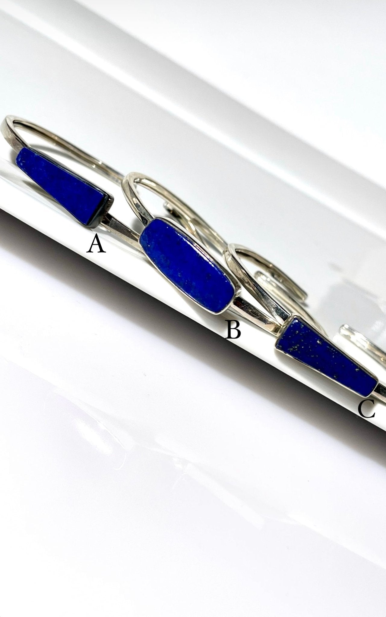 Lapis Lazuli cuff bracelets .925 - The Crystal Therapy