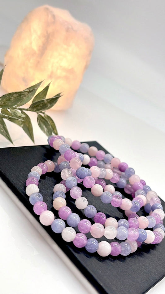 Morganite, Aquamarine, Kunzite bracelet - The Crystal Therapy