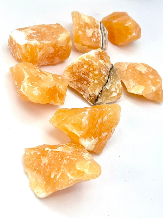 Orange Calcite rough tumble - The Crystal Therapy