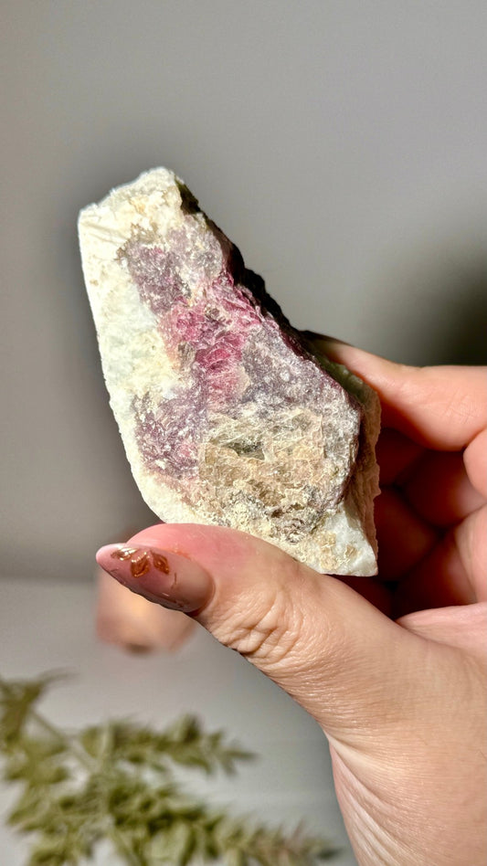 Pink Tourmaline & Lepidolite in Albite - The Crystal Therapy