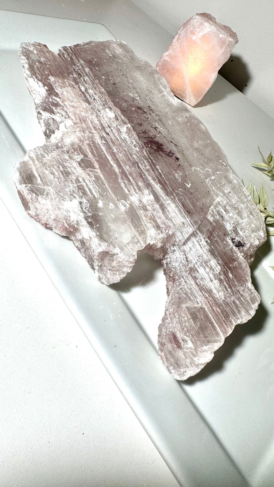 Selenite with Hematite medium slab - The Crystal Therapy