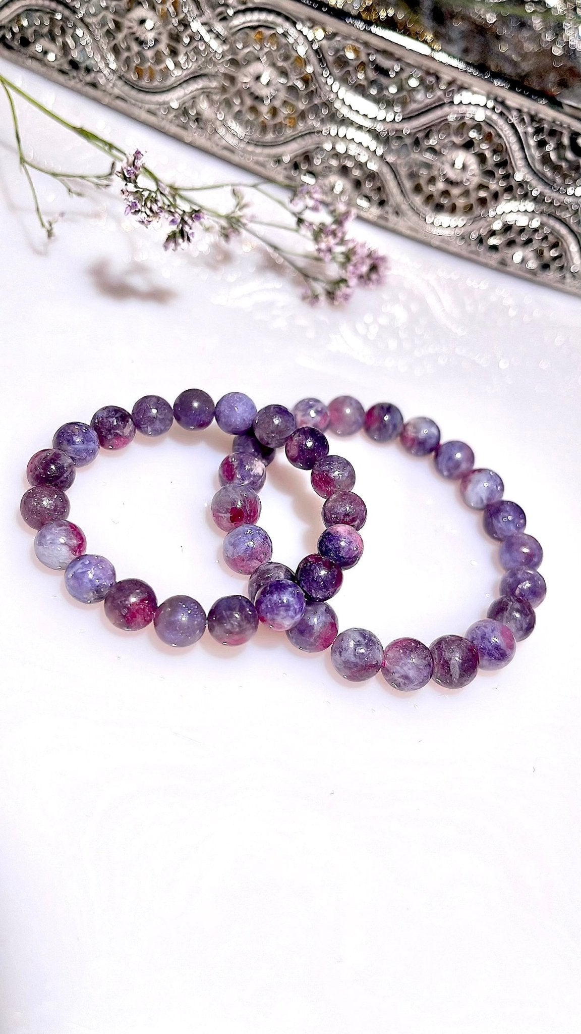 Unicorn Stone (Lepidolite & Pink Tourmaline) bracelet - The Crystal Therapy